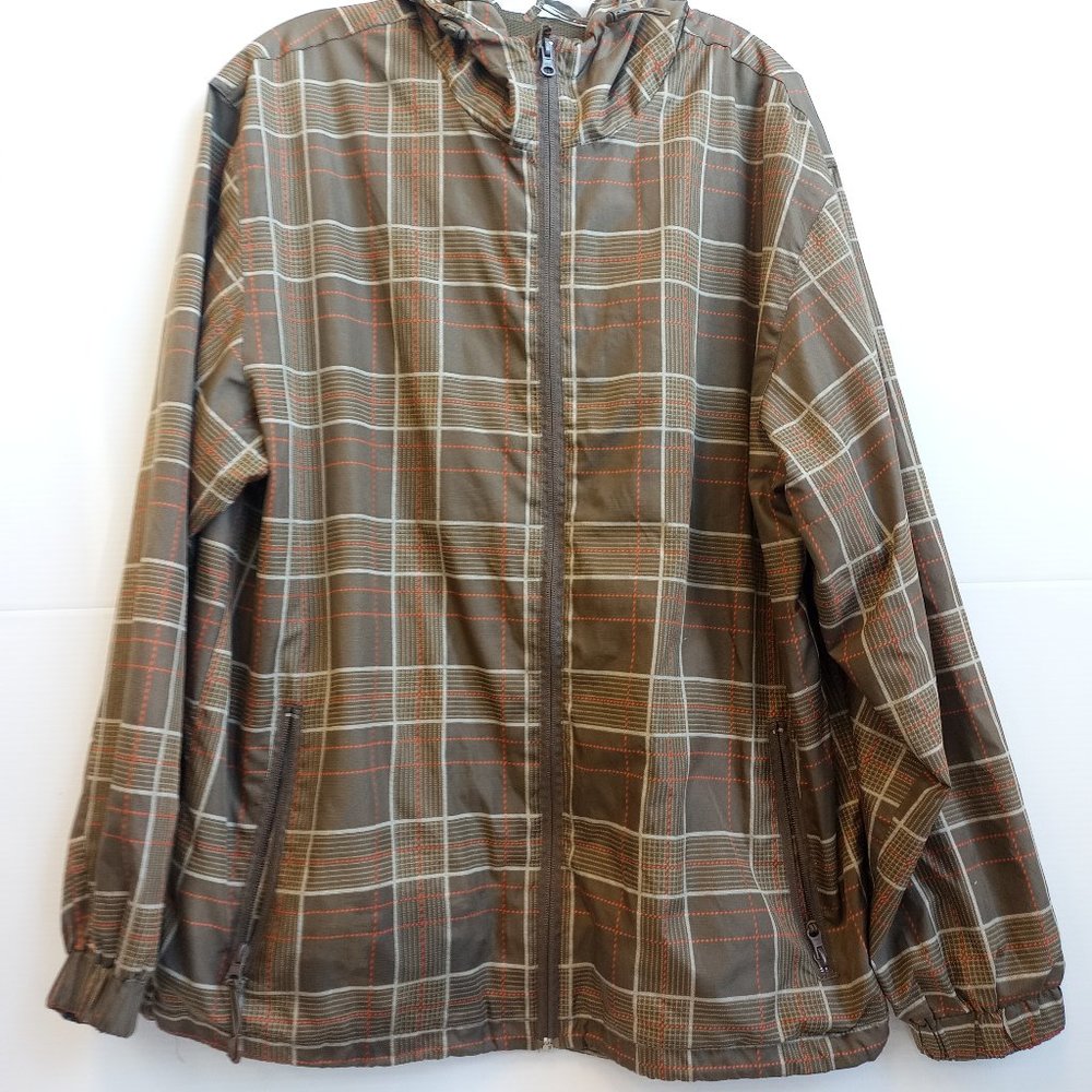 Sportek Men's Plaid Windbreaker - Large - YABL8E
